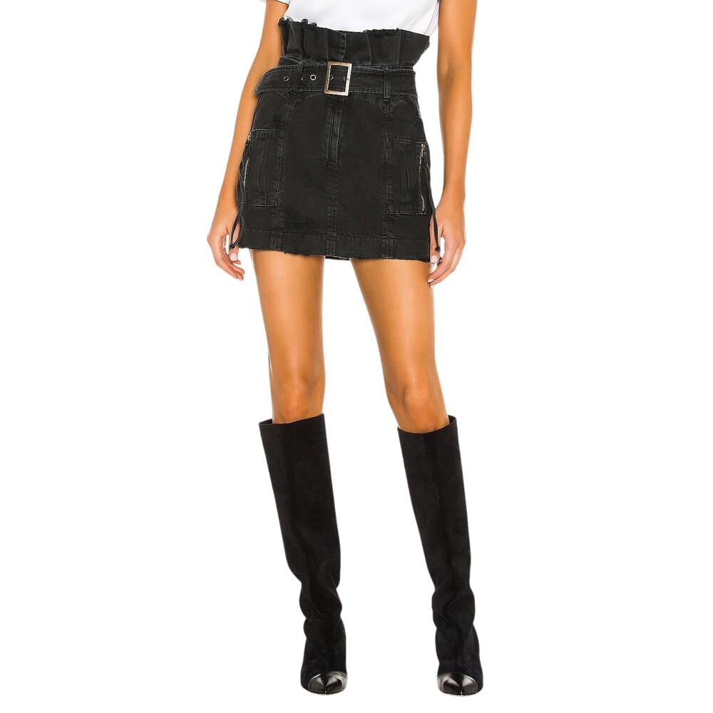 Retrofete Belted Jet Black Shalina Skirt Size XS - Picture 1 of 5